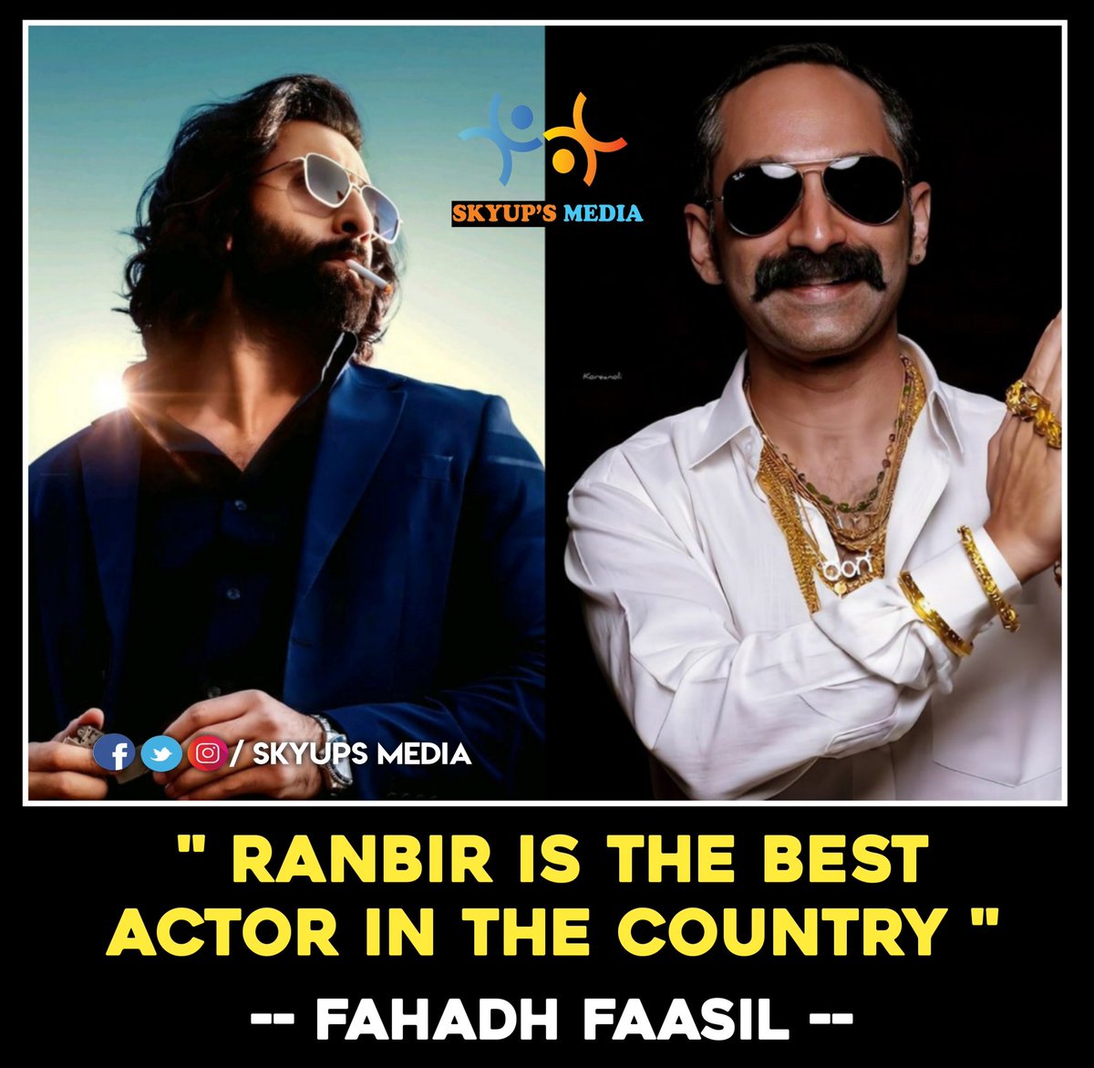 #FahadhFaasil about #RanbirKapoor𓃵 ❤️‍🔥