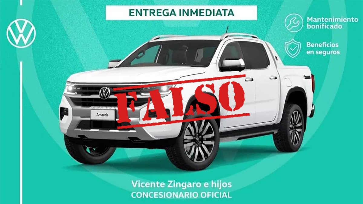 🔹Alerta por estafas en Argentina con la “Nueva VW Amarok”.
🔹Un concesionario oficial ofrece una pick-up que no se venderá en nuestro mercado.
🔹El origen del engaño y cómo desactivarlo: ar.motor1.com/news/718582/vw…