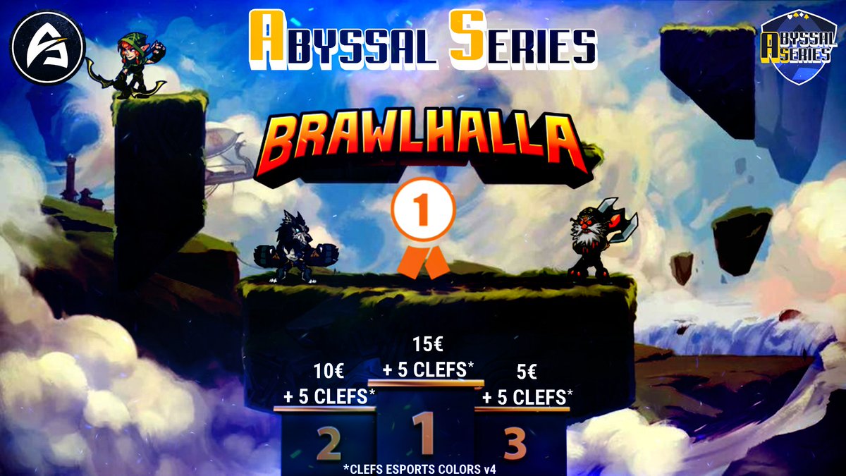 🏆ABYSSAL SERIES | #AS1
🎮#Brawlhalla

Première édition des Abyssal Series sur #Brawlhalla !

🗓️Samedi 25 mai
⌚️14H00
🆚1vs1
🎟️Inscription gratuite
🌐Tournoi online
🏆40€ + 15 codes à gagner

Lien du Tournoi:
start.gg/tournament/aby…

 Lien du Discord:
discord.gg/HjNVQZjm