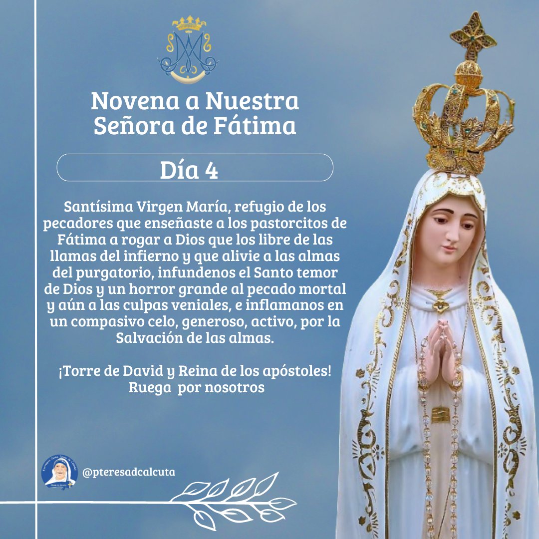 #novena Virgen de Fátima 
¡Reina de los Apóstoles! Ruega por nosotros.