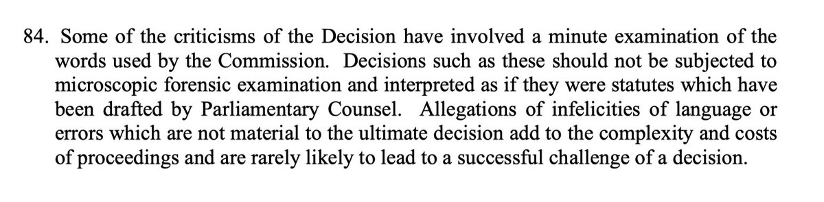 A pretty clear message from the Appeal Board in the Forest case that appeals aren’t likely to get anywhere in the future. The EFC appeal win was an exception because the original decision was so ludicrous.