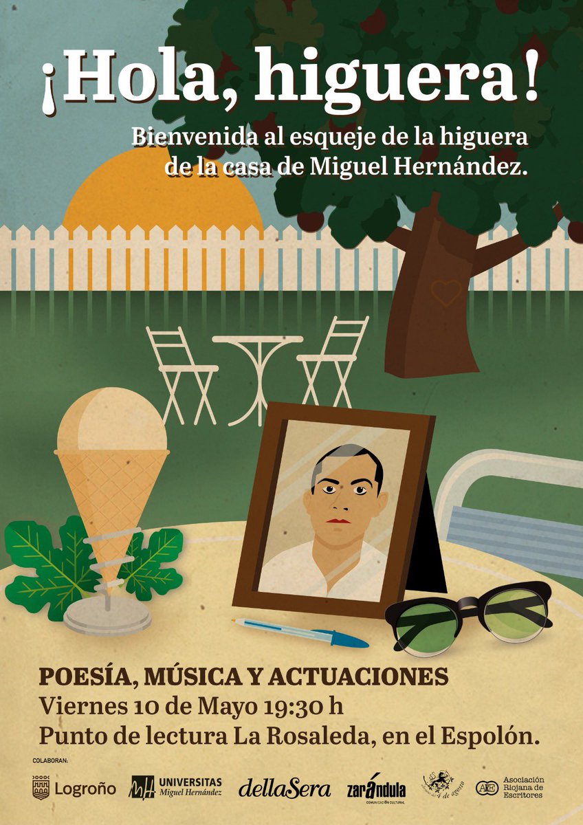 Hola, higuera! 🪴

como no puede ser de otra manera nos sumaremos, junto a otras compañeros y compañeros de la #Cultura, 
a celebrar al inmortal poeta oriolano.
Gracias <a href="/angyhelado/">Angelines González</a> y <a href="/fernandohelado/">fernando saenz 🍦</a> por estar ahí y traer a nuestra tierra un pedacito del mundo de Miguel Hernández.