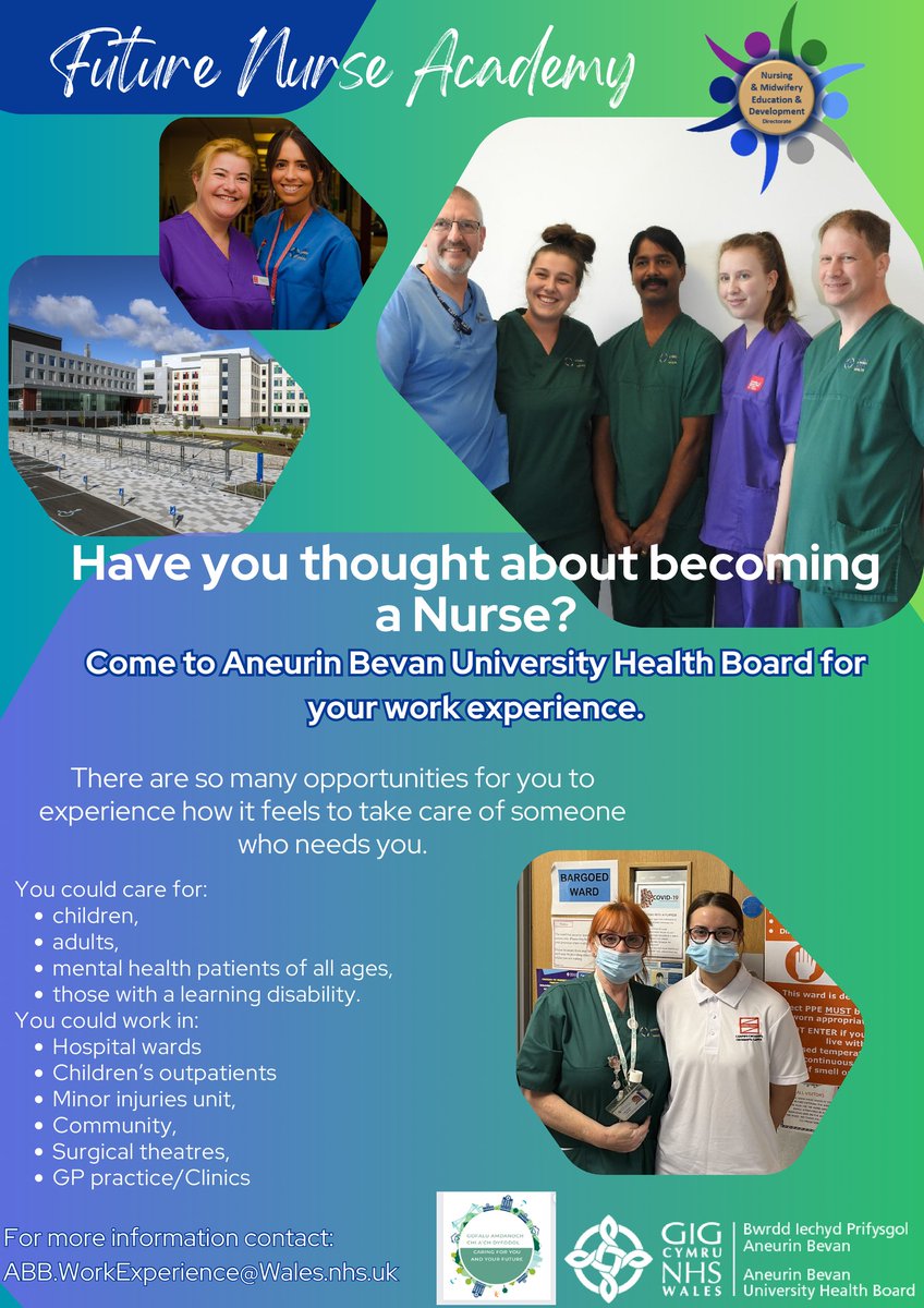 Do you want to be our Future Nurse? ABUHB‘s Future Nurse Academy is a unique pathway supporting you to achieve your dream job in Nursing. We offer Flexible/Part-time Route to Nursing and Work Experience! Register your interest via the link: forms.office.com/e/CphGZqqXGs