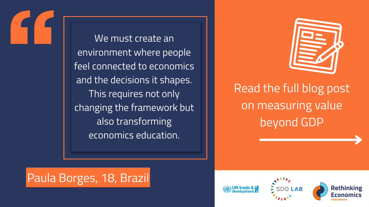 🗞️ New blog post! Paula Borges from Brazil gives us her perspective on the Beyond GDP event at @SDGLab in collaboration with @UNCTAD She talks about the day itself and what changes are needed as we move beyond GDP 💡🌎 🔗 bit.ly/3JMkiJw