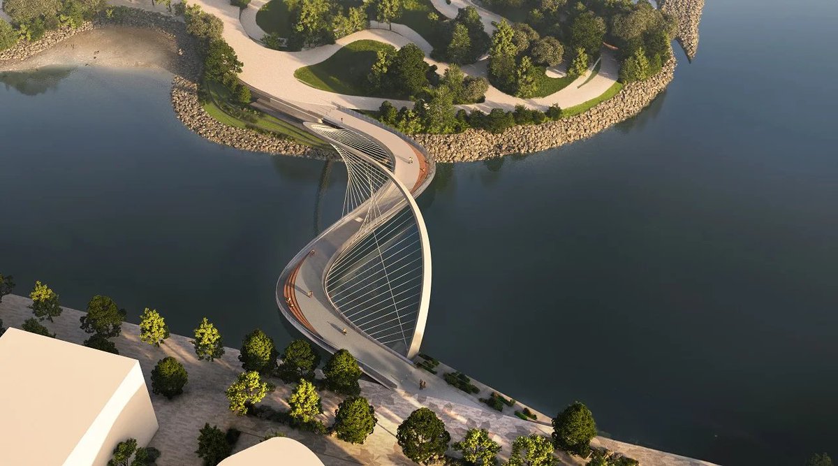 #UrbanHealth #Beauty Connecting Toronto's downtown to the Port Lands with a gorgeous active transportation bridge. @WaterfrontTO's continuous improvement, getting world's best competing to design better. 1000s new housing, parks, green, water, exquisite! bit.ly/3JWQhqt