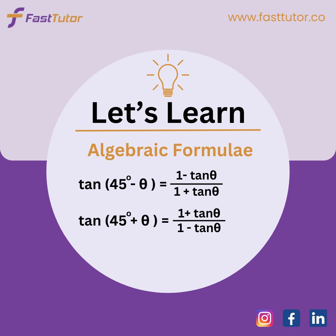 itsfasttutor's tweet image. Let&apos;s Learn....😊. 
Important algebraic formulae. 

#mathmagic #quadraticformula #squad #Algebra #Geometry #mathtrick #mathformula #Students #algebraicformulas #edtech #edchat #elearning #classroom #k12 #Jose #ferguson #physics #onlinetutotring #algebraicformulas #letslearn