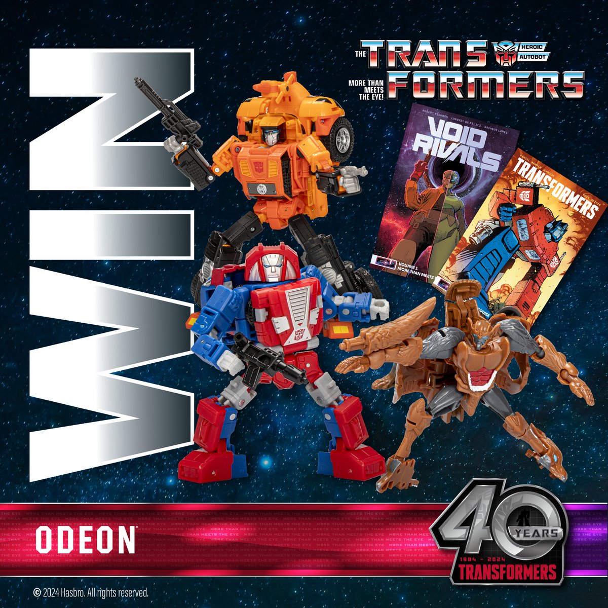 The #Transformers: 40th Anniversary Event is coming to ODEON🤩 bit.ly/3JHQhuy

We're giving you the chance to WIN* the latest 40th toy bundle from Hasbro &amp; Skybound!

To enter, share this post and comment your favourite Transformer🤖

*Full T&amp;Cs📲 bit.ly/3UIpPaA
