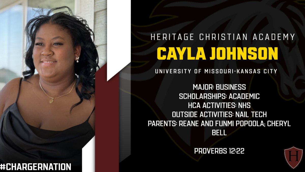 During the month leading up to graduation we are highlighting the senior class of HCA.  Feel free to comment with words of encouragement, advice and congratulations.
Next up is CAYLA JOHNSON!!