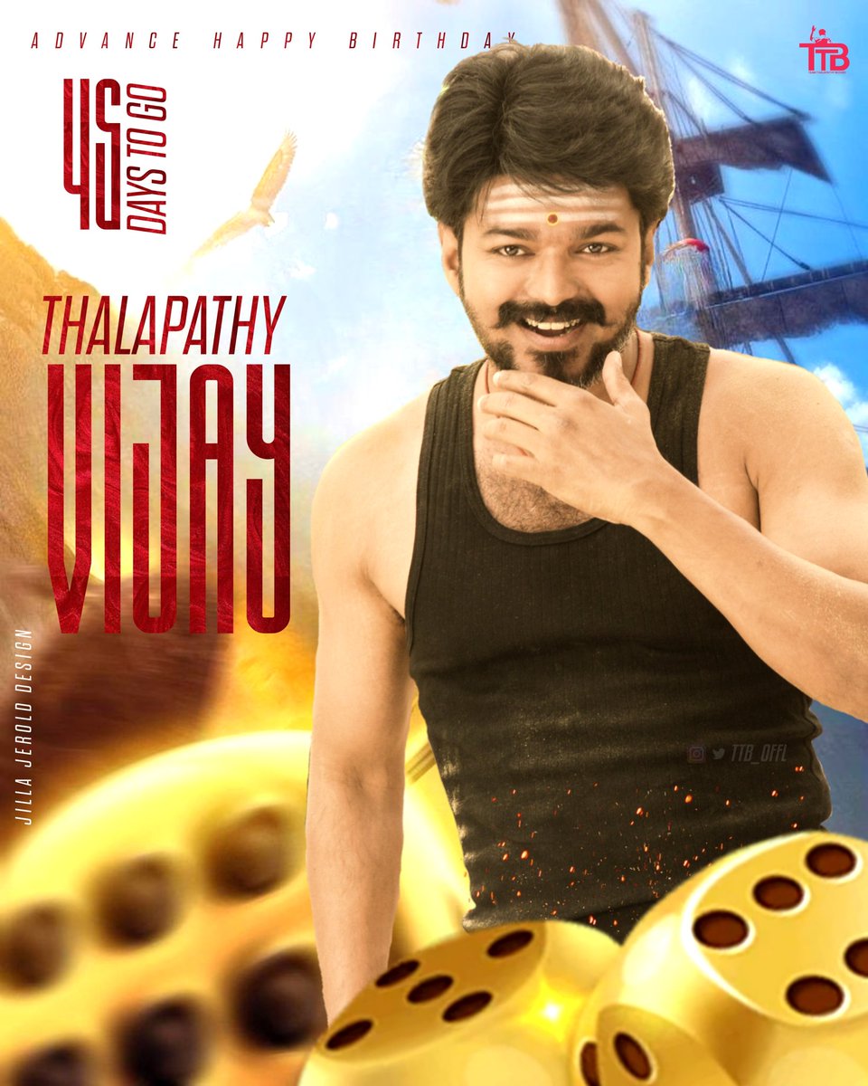 4️⃣5️⃣ Days to go For Thalapathy @actorvijay's 50th Birthday🥁🕺 #TheGreatestOfAllTime Design: @JILLA_JEROLD