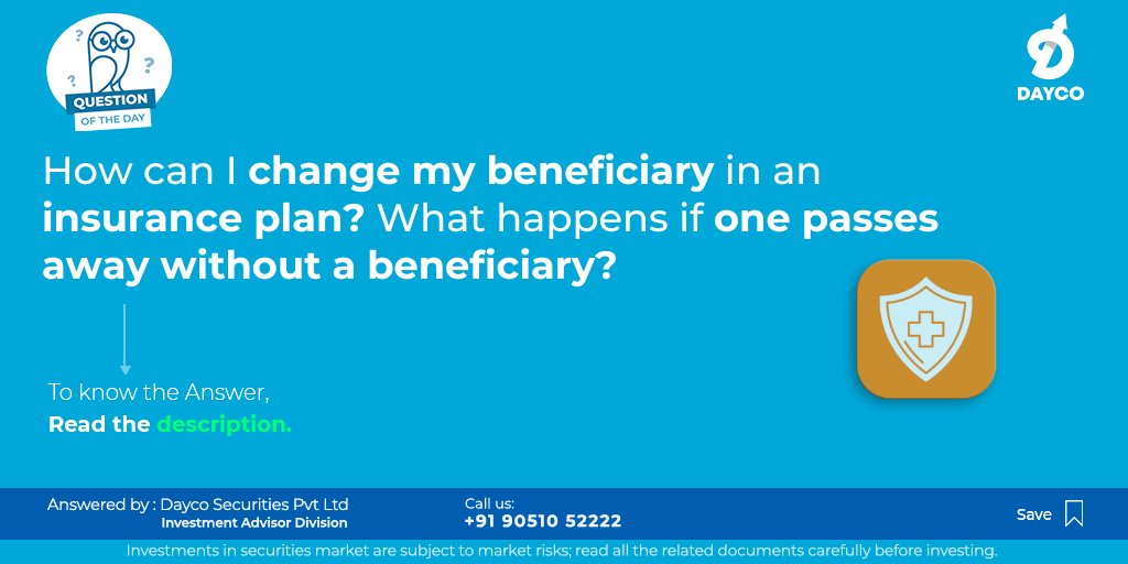 If the beneficiaries are unaware of the policy, the benefits wouldn’t reach them and the policy would remain unclaimed. Further, the life insurance companies do not have a way to determine whether a policyholder has died until the same is informed by the nominee.

#daycoindia