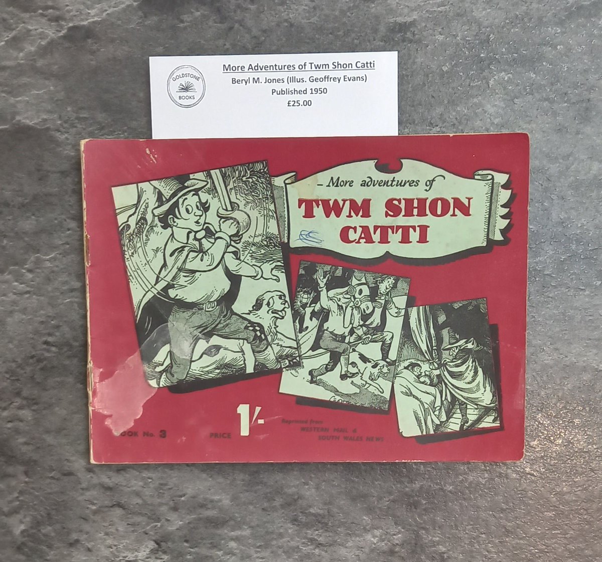 More Adventures of Twm Shon Catti, published in 1950 for £25. #GoldstoneBooks #WelshWednesday #Wales #Cymru