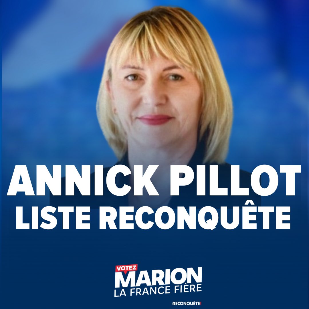 Bienvenue à @AnnickPllt , Déléguée Départementale des Pyrénées-Atlantique, sur la liste menée par Marion Maréchal.

#VotezMarion #Europeennnes2024