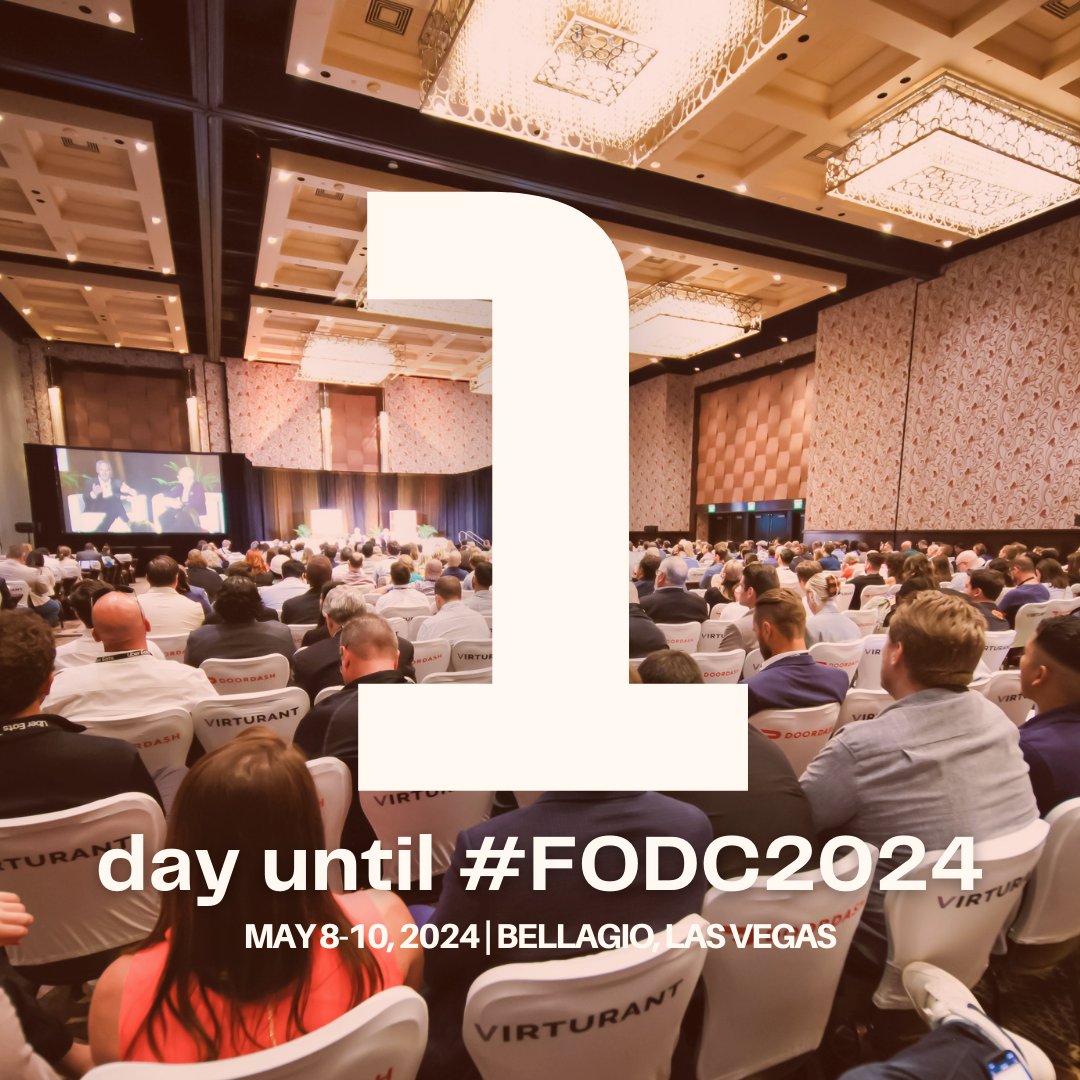 FOD_News's tweet photo. Get your delivery drones fired up and ghost kitchens prepped because the doors to #FODC2024 open TOMORROW! https://t.co/I1dzwkETgZ