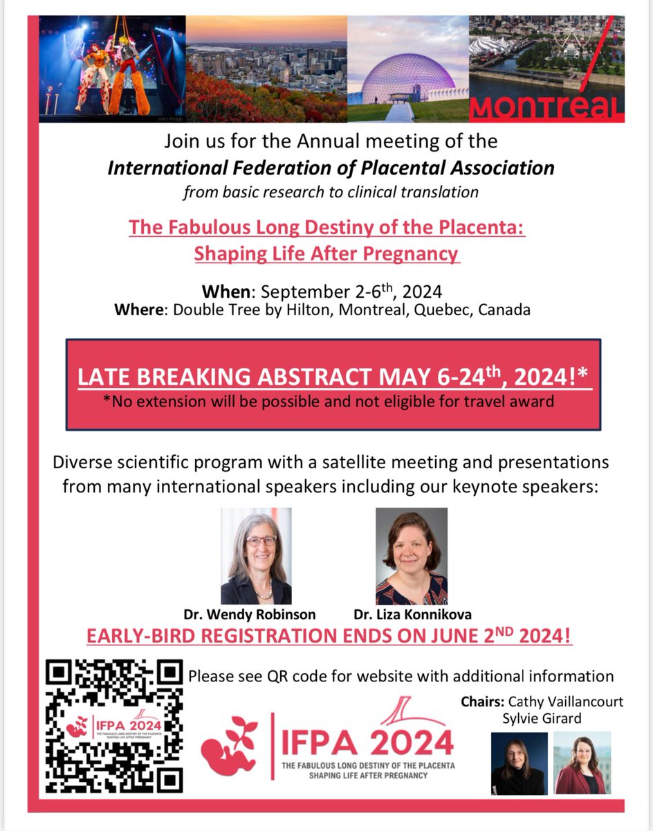 Late breaking abstract is now open for IFPA2024! Until May 24th and no extension will be possible. Submit your latest research anf join us in beautiful Montreal! event.fourwaves.com/ifpa2024/pages