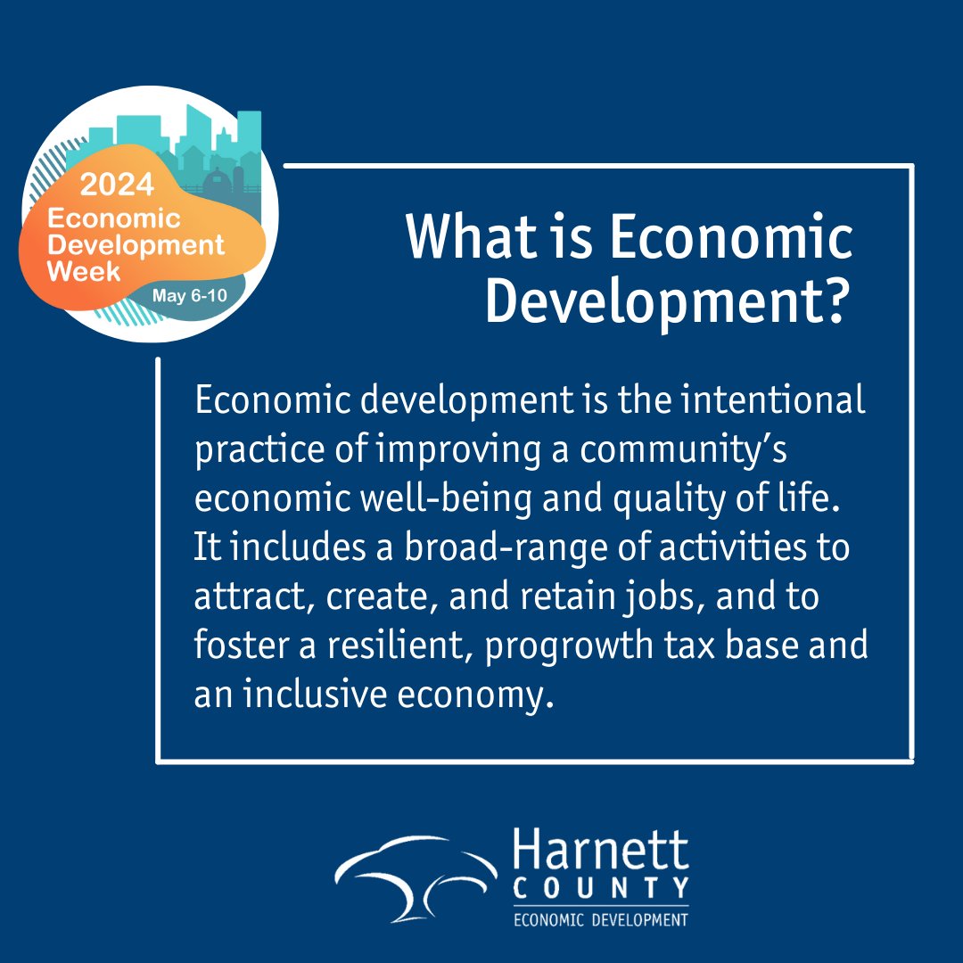 HarnettEconDev's tweet image. To celebrate @IEDCtweets' #EconDevWeek, let's kick things off by defining "economic development."  
#jobs #taxbase #qualityoflife 
💡Stephen Barrington, Director, shares his insight on #econdev, outlining @HarnettCounty's 2024 focus in this #blog 📷 bit.ly/4bjPY56