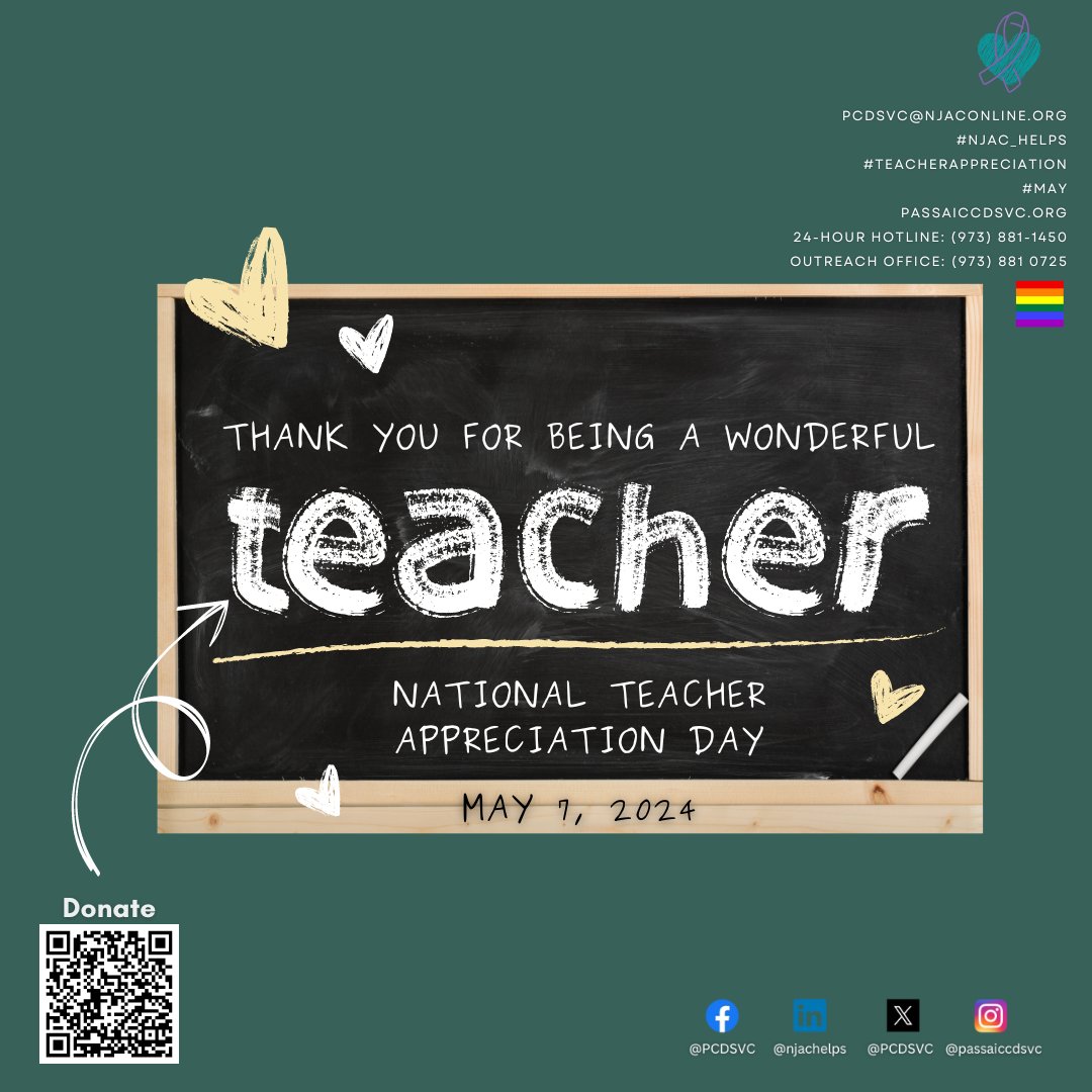 Happy National Teacher Day to all the amazing educators who go above and beyond. Thank you for shaping future leaders.

#NationalTeacherDay #Education #endsexualviolence #enddoemsticviolence #passaiccountynj #patersonnj #newjersey #njac_helps