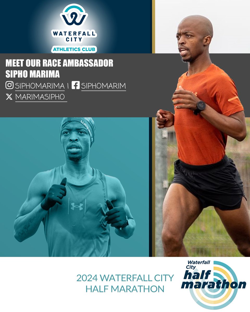 Join us in welcoming Mr Silver Medalist EVERYTHING himself 😅 @MarimaSipho as our Race Ambassador.
Want to meet Sipho in person? Then click the link waterfallcityac.co.za and don’t miss out! Areyeng! 🎉

#WaterfallCityHalfMarathon2024
#Reakitima
#BlueWave
#WCAC
#AreyengMOA