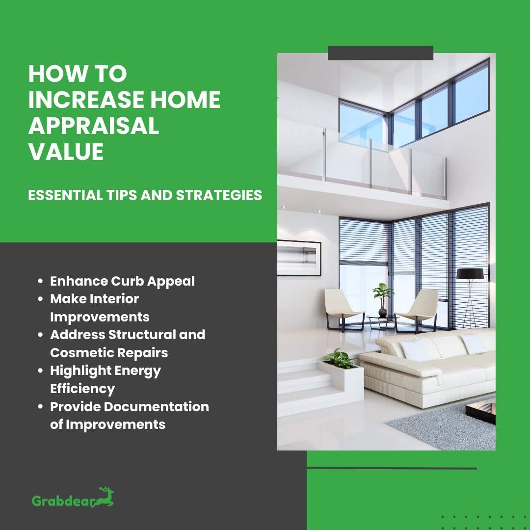 How to Increase Home Appraisal Value Essential Tips and Strategies

#curbappeal #homeexterior #landscapingideas  #kitchenrenovation #bathroomremodel #interiordesign #energyefficiency #greenhome #sustainableliving #homemaintenance #fixerupper #diyprojects