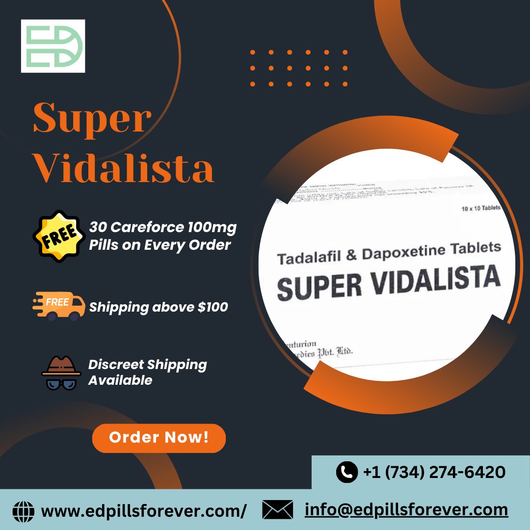 Super Vidalista is a medication used to treat both #erectiledysfunction and #prematureejaculation in men.
Men with erectile dysfunction can find an affordable solution. Buy Super Vidalista Online. Safest Cialis Generic. We offer free delivery.

#treatmentforerectiledysfunction