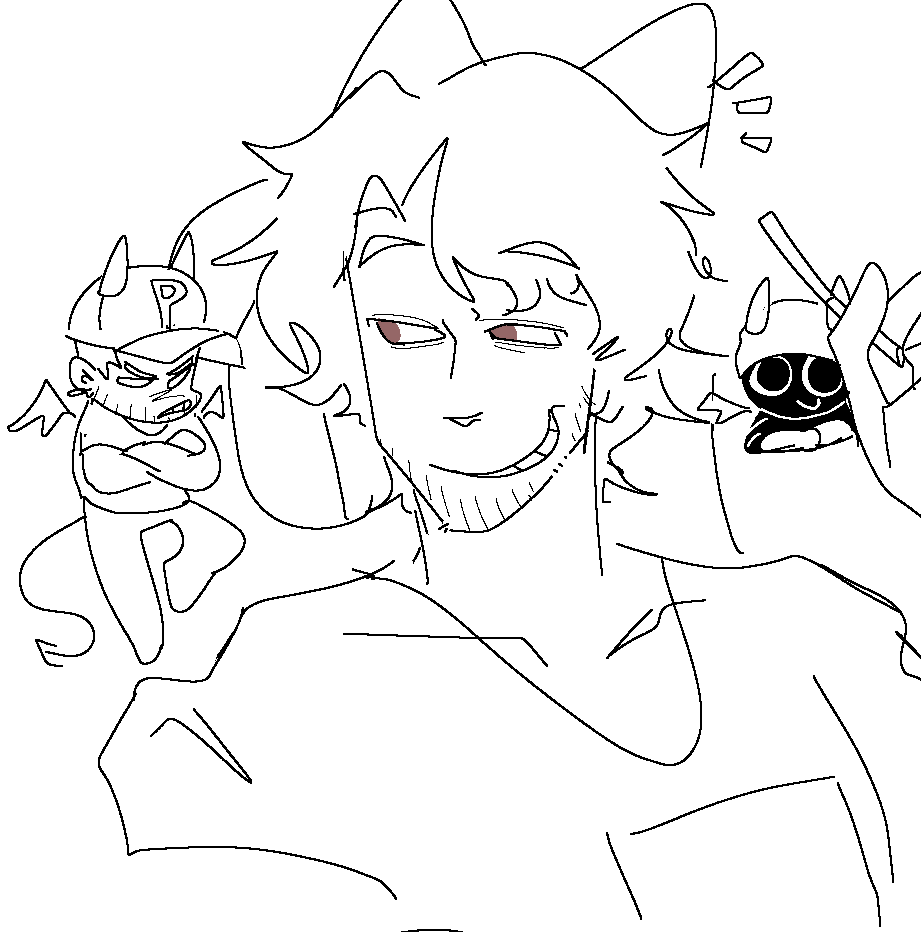 I've been reading a lot of <a href="/dailycatboydave/">Catboy PhantomArcade Daily</a> tweets and I thought it was nothing, but now I'm drawing like this🤦‍♂️：