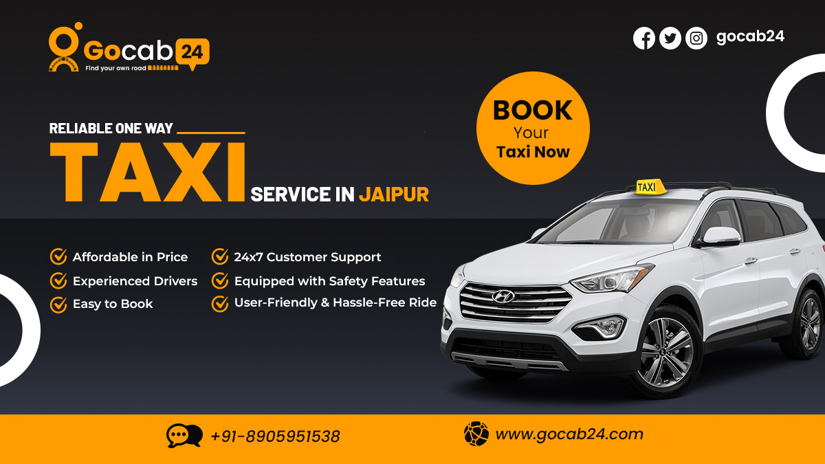 🚖 Need a reliable ride in Jaipur? Look no further! Our one-way taxi service ticks all the boxes.

#OneWayTaxi #Jaipur #SafeTravel #Affordable #BookNow #JaipurTaxi #AffordableTravel #24x7Service #CarRentals #Rajasthan #CabService #TravelEasy #RideWithUs #Gocab24