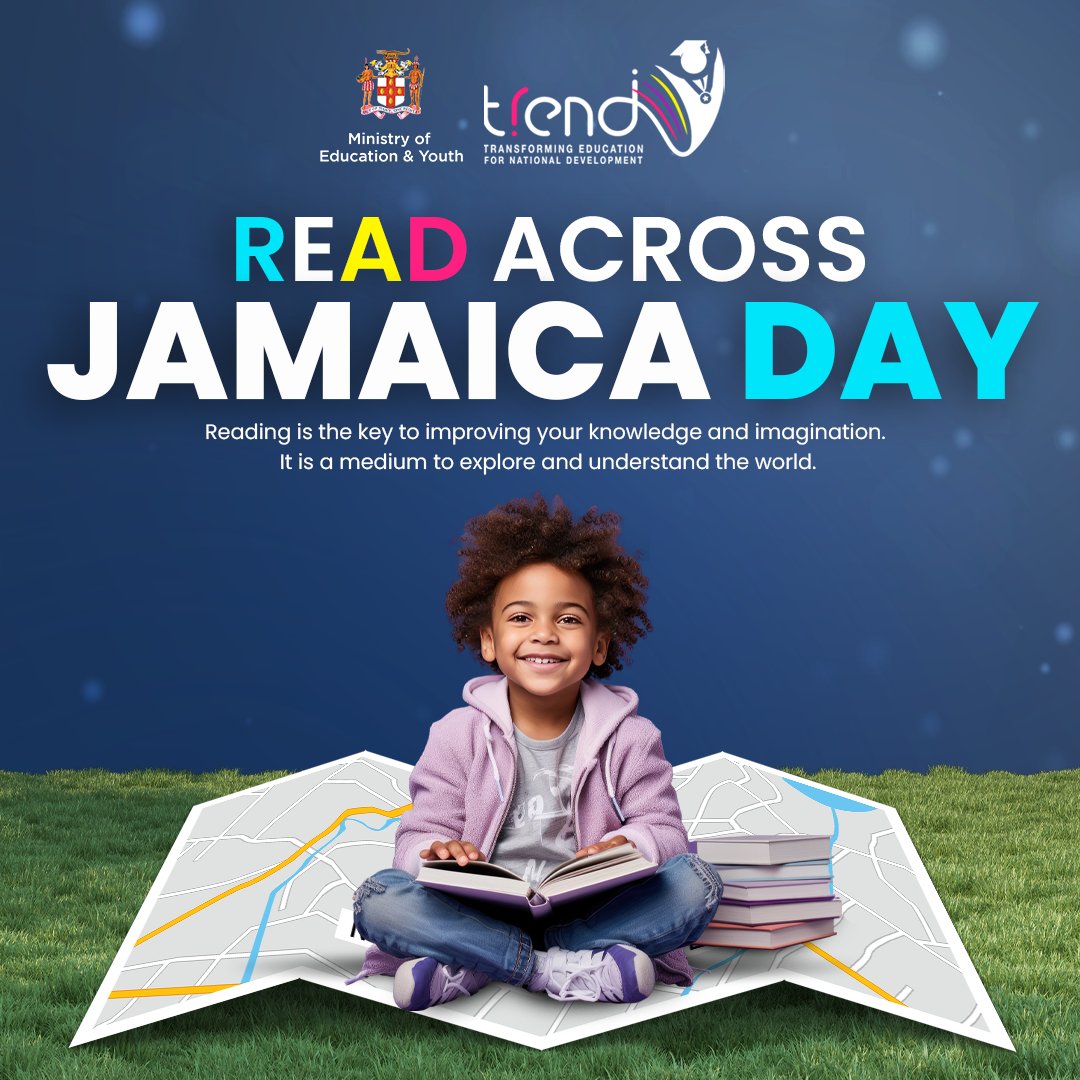 Join the Ministry of Education and Youth in celebrating Read Across Jamaica Day! Reading is a necessary skill – it brings people closer, helps us interact better, and improves our imagination. #MoEY #TREND #TRENDEduJa #TRENDBrighterJa
