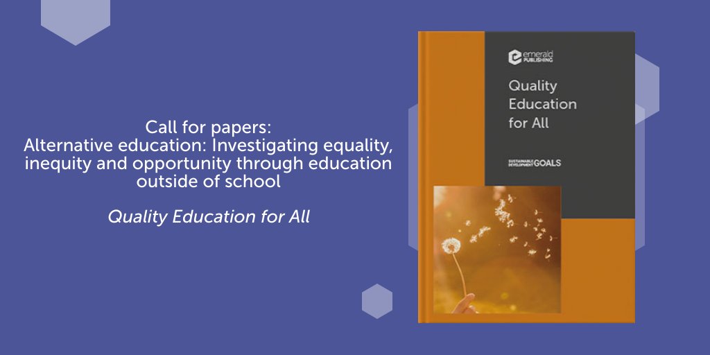 Our #OpenAccess journal #QEA is seeking research papers for an upcoming #specialissue. All abstracts must be submitted by 20 May 2024. Find out more information and submit here bit.ly/4d58Oyr #AlternativeEducation #SDG4 @ChrisBrown1475 @SharonP43087108