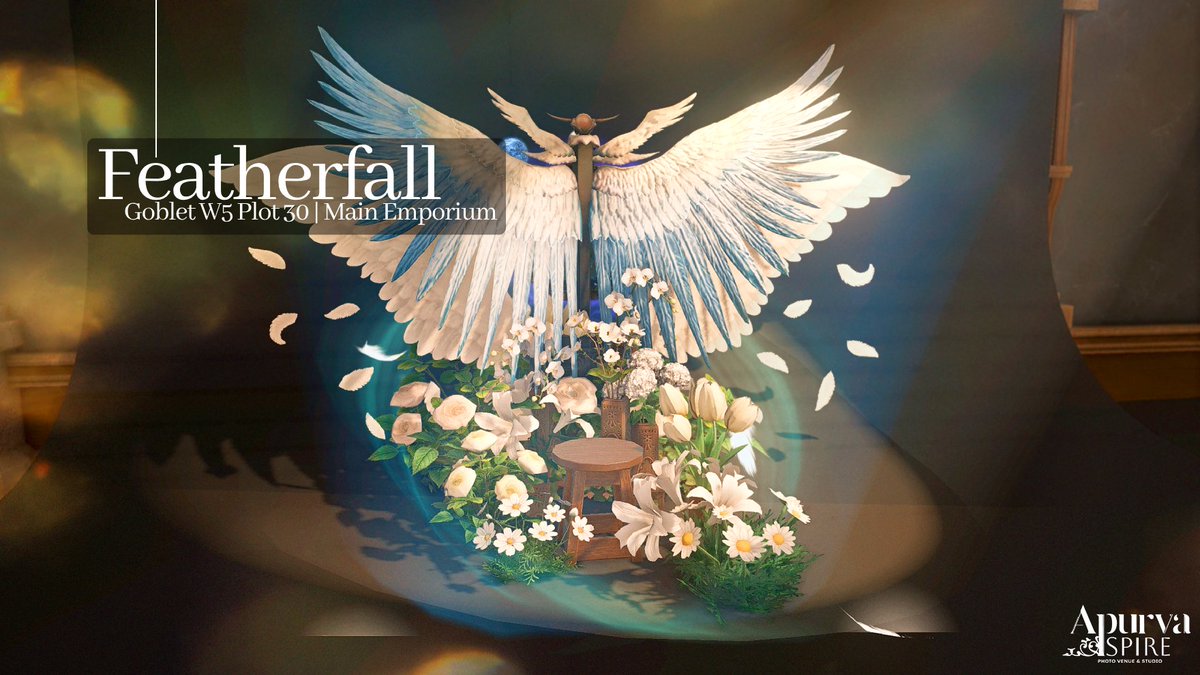 ᴀᴘᴜʀᴠᴀ ꜱᴘɪʀᴇ FLORASIS Pre-Opening Preview: Set 3/7 'Featherfall' 📅Grand opening: Sunday 12th May 5-8PM AEST 📍Materia | Ravana | Goblet | W4 | P30 #GPOSER #StudioApurva #studio #Gpose #ffxivgposers #FFXIVScreenshots