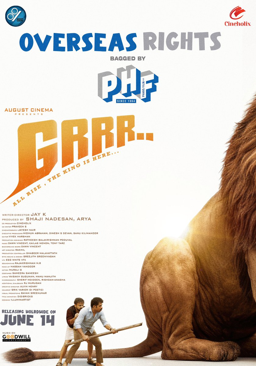Ready to roar! #grrr in cinemas on June 14🦁 A #pharsfilm release 💫