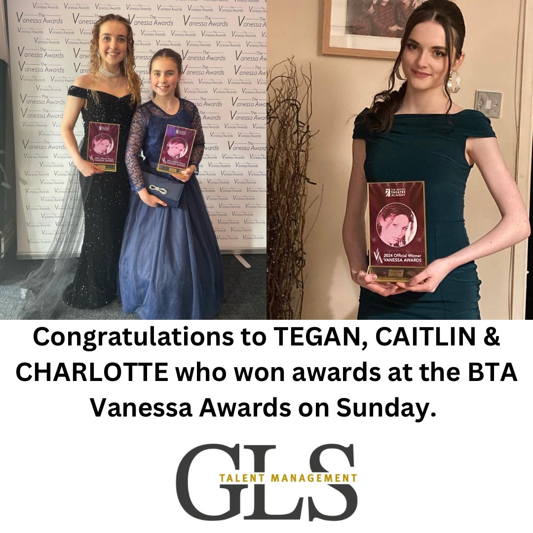 Well done girls! 🎉🎉 #glstm #bta #vanessaawards #winners #proud #glstalentmanagement