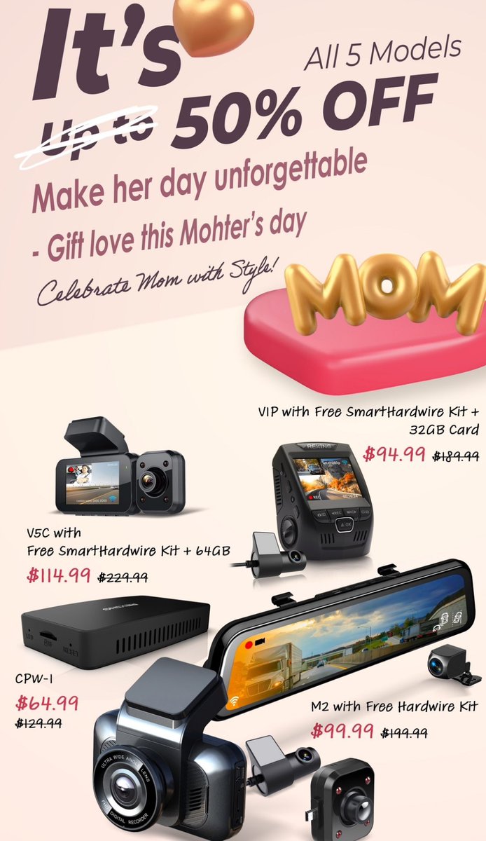 🌸Make Mom's day unforgettable with this special offer! Get 50% OFF on all 5 models. Treat her to a gift she'll love & cherish. Celebrate Mom with style this Mother's Day👉 anrdoezrs.net/pa117cy63y5LNM…

Ends 5/12/2024 

#MothersDay #GiftIdeas #afflink #camera #roadtrip