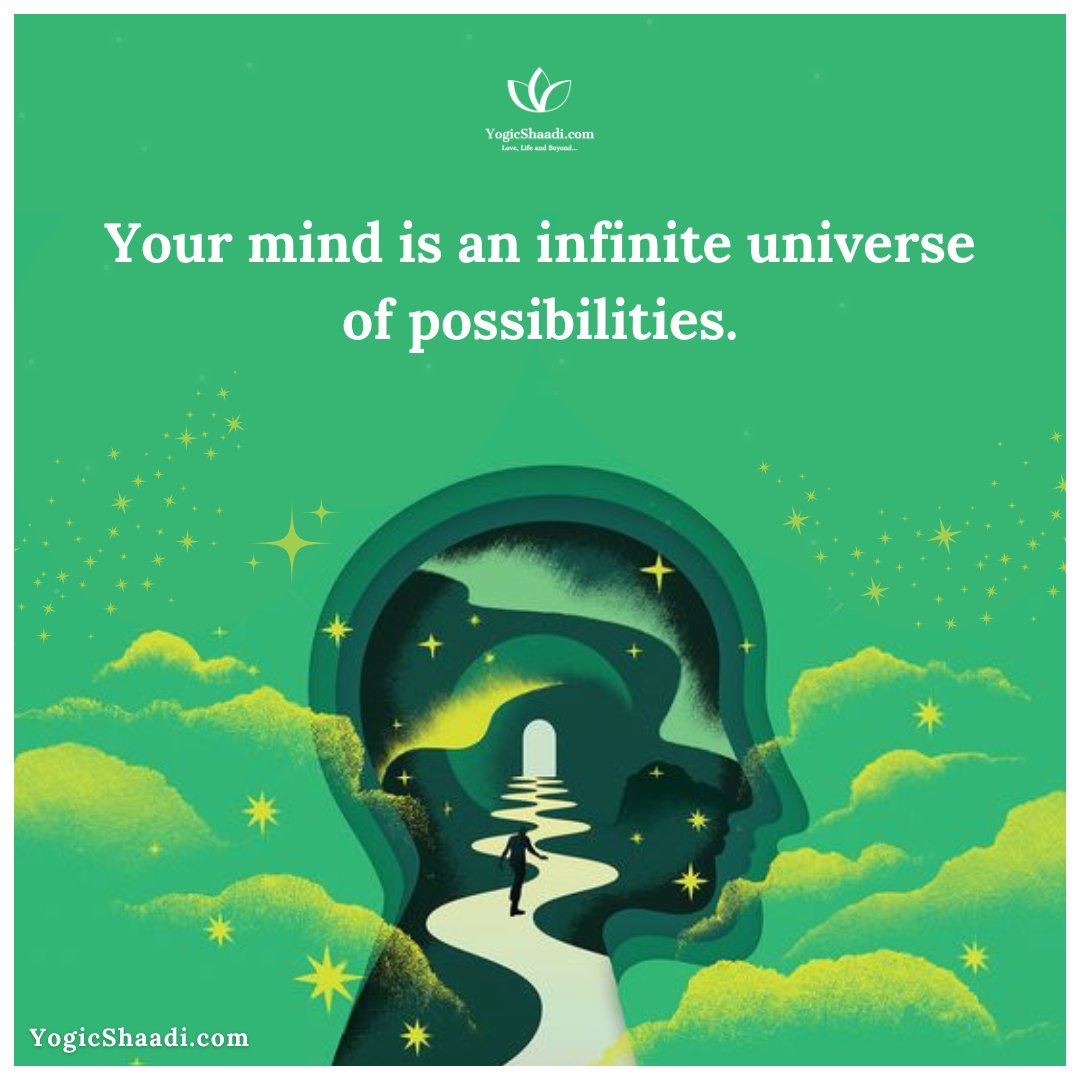 Within each of us lies a universe of thoughts, emotions, and experiences, vast and unexplored. Our minds are like galaxies, teeming with ideas, dreams, and potential waiting to be unlocked.

#YogicShaadi #LoveLifeAndBeyond #spirituality #marriagegoals #love #mindfulness
