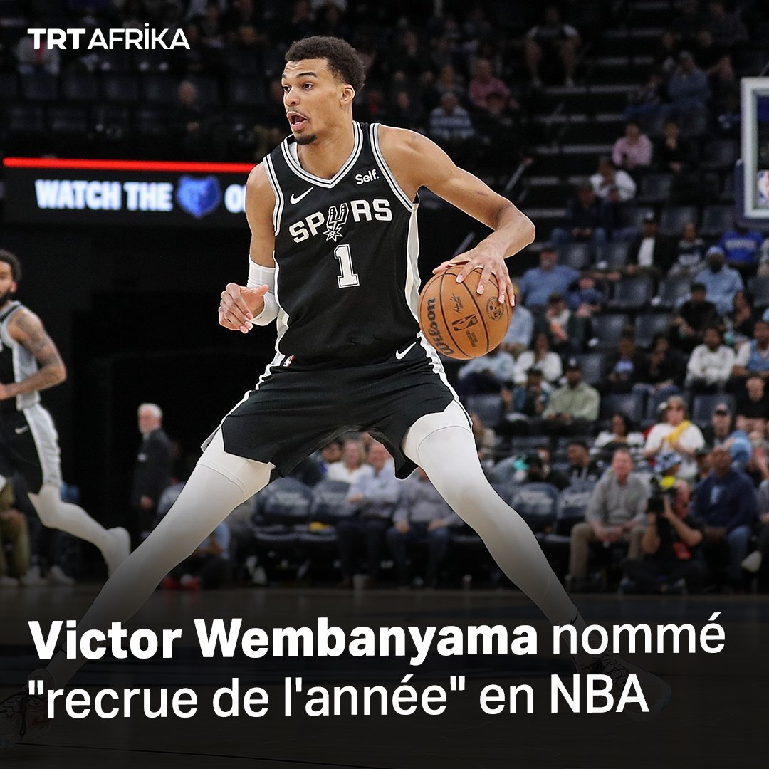 Victor Wembanyama a été désigné sans surprise 'rookie de l'année', a annoncé lundi la NBA. Bien que peu victorieux avec les Spurs (22 victoires, 60 défaites), Wembanyama est l'un des favoris des fans