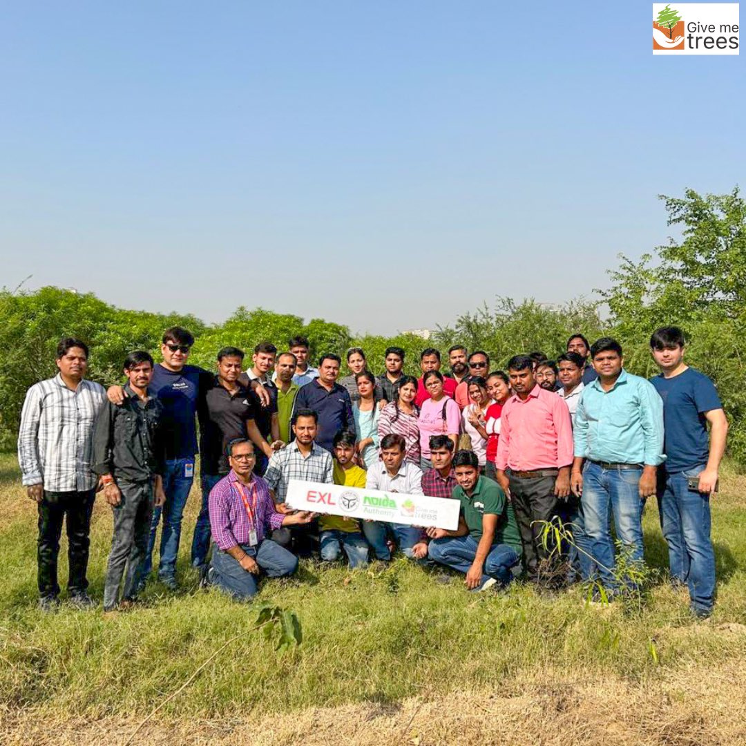 Sowing Seeds of Sustainability🌴: Give Me Trees and EXL collaborate for a plantation drive in Sector 150, Noida. With a shared vision for a greener future, volunteers and employees came together to plant saplings.
