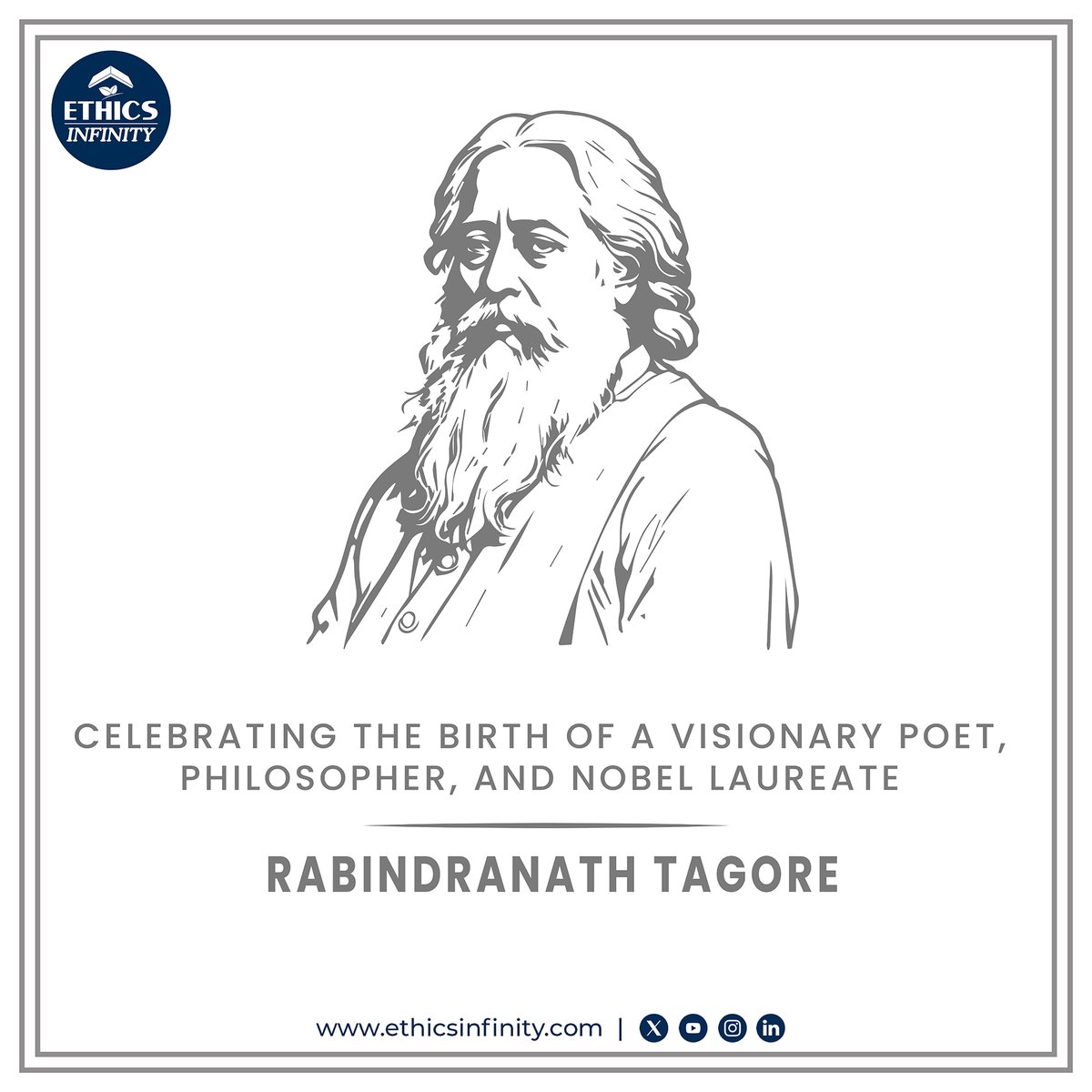 As we celebrate Rabindranath Tagore Jayanti, let's reflect on his timeless words that continue to stir emotions, awaken minds, and unite souls.

#rabindranathtagorejayanti #tagorejayanti #gurudev #tagore #poet #philosopher #bengaliliterature #indianpoet #tagorepoetry