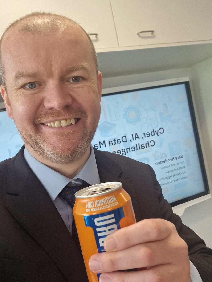And as always I have my Bru! Been a great day so far discussing Tech and schools. The more we share and discuss the better. 'The smartest person in the room is the room' @ElementaryAV @TheANME