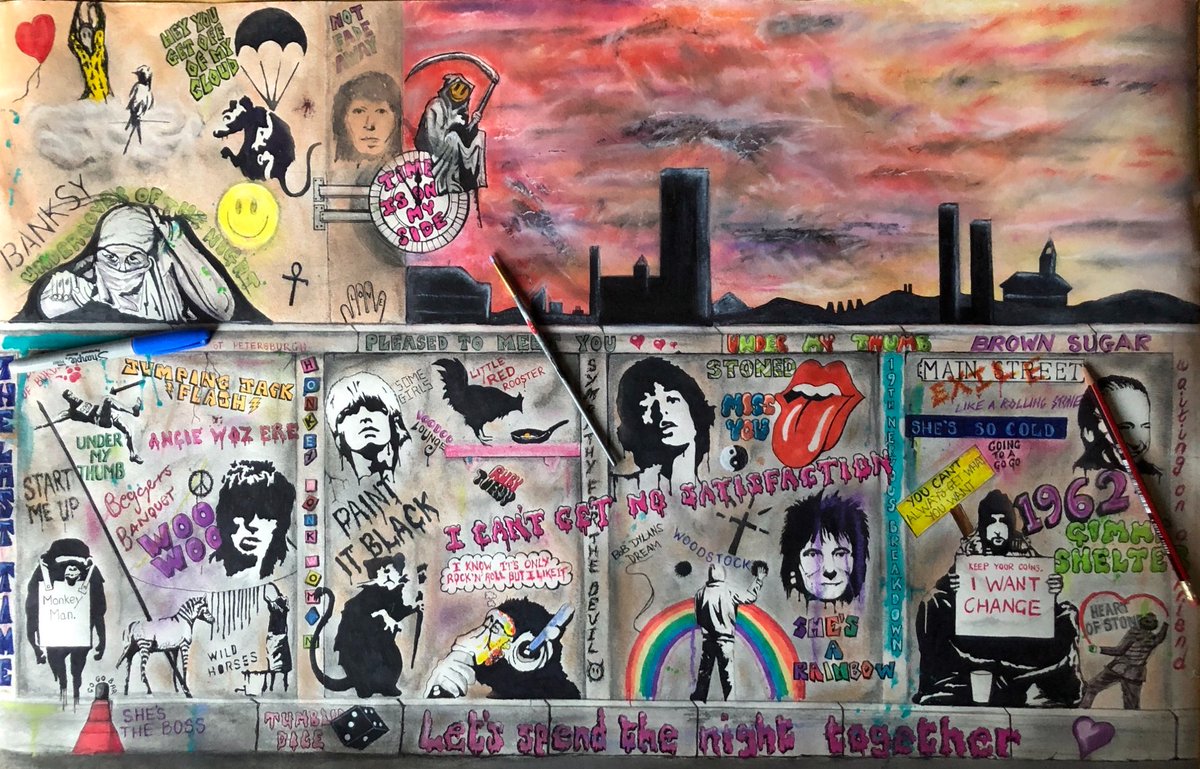 For me one of the greatest songs ever, Here is my tribute to rock n roll legends. #rollingstones #banksy #mickjagger #60s #70s #music #nft #art
