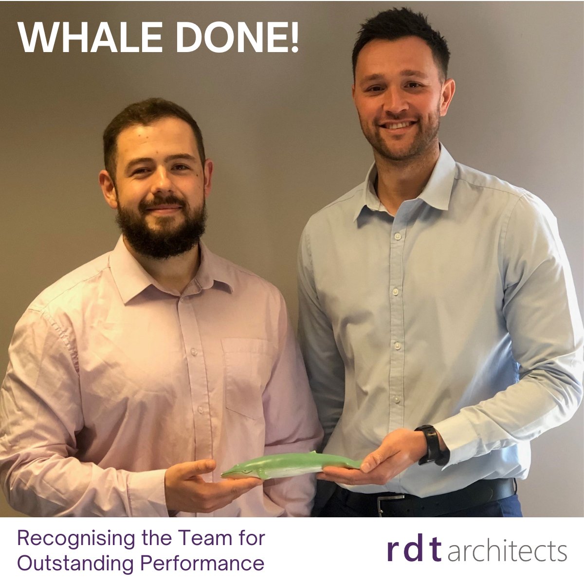 🐋 Whale Done! 🐋 Chris and Jack are today's 'Whale Award' winners for their exceptional teamwork on our latest Stage 2 project in #Herts in collaboration with @morgansindallc Congratulations to you both. 🏆 #Architecture #Award #Teamwork #Recognition #Herts