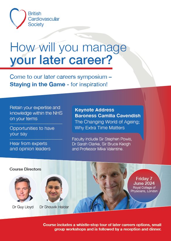 We're one month away from the @BritishCardioSo later career development course Staying in the Game on 7 June @RCPhysicians - great speakers and experts, career workshops and a a whistlestop tour of career options - invest in your later career! Book here: bcs.com/education/late…