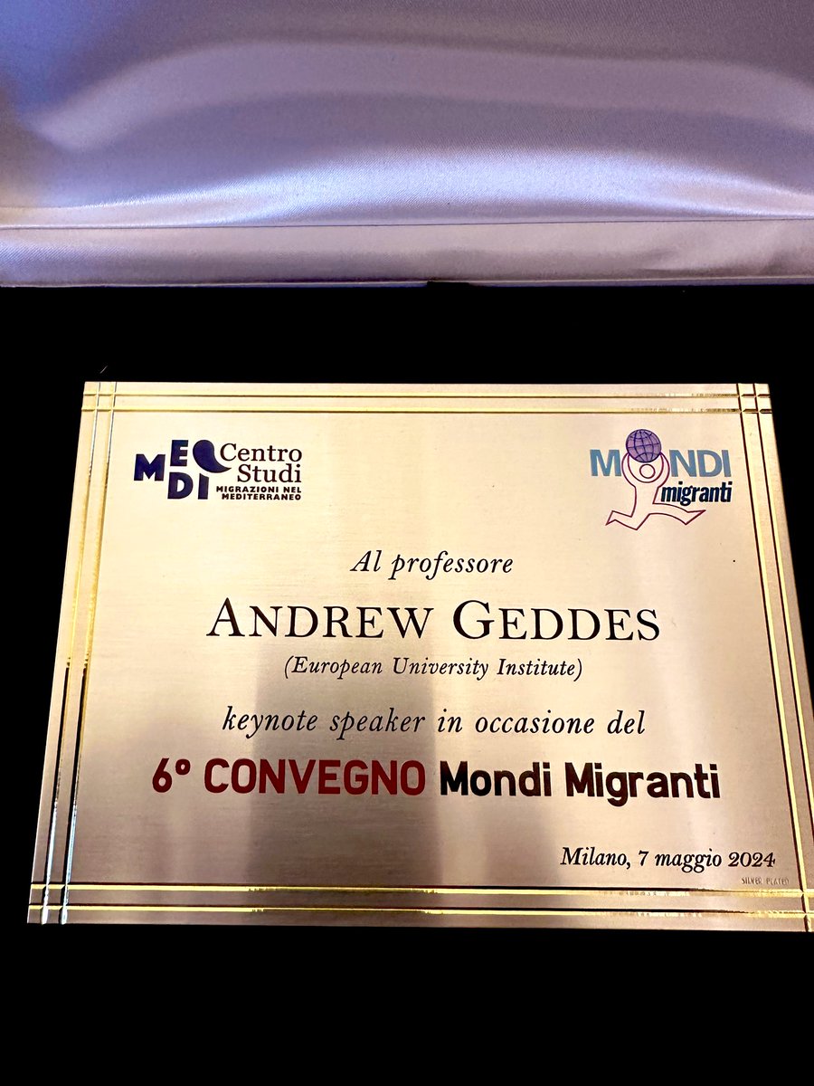 Very honoured to have contributed to the Mondi Migranti conference at Univ Milan. I even got this souvenir (obviously prepared before they had to sit through my talk 😃 )