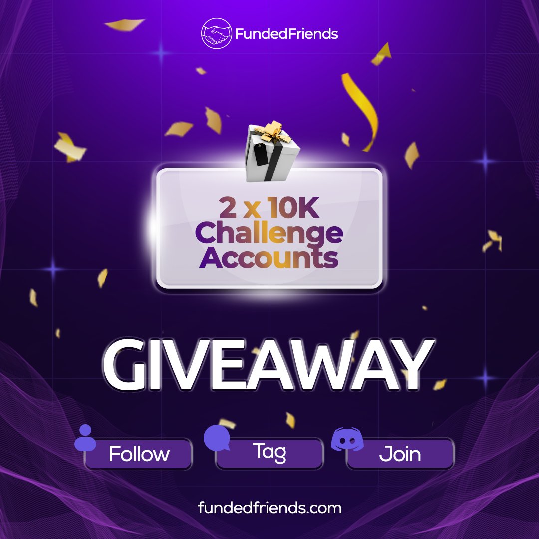 🚨Giveaway Alert! 🚨

x2 $10,000 Evaluation Account

Follow👉  @FundedFriends @Adi_MMXM 
 
Tag 3 Friends , Like 🩷  & Retweet 🔄

Join👉 discord.gg/fundedfriends

Winners will be announced in 72 hours