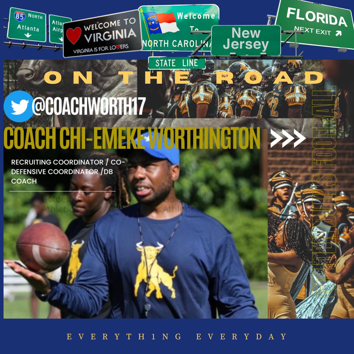 Back on the road Volusia County drop that film!
#EVERYTH1NGEVERYDAY #JCSU #GOLDENBULLS #STAMPEDE #HBCUFOOTBALL #COACHLIFE #HOLDHIGH