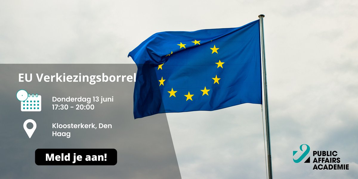 Op 13 juni is de EU Verkiezingsborrel in de Kloosterkerk. Tijdens deze bijeenkomst zal er, met de uitslag van de #EuropeseVerkiezingen vers in het geheugen, worden nagepraat en vooruitgeblikt op wat dit zal betekenen voor Europa, Nederland en voor jou.👇
#publicaffairs #lobby