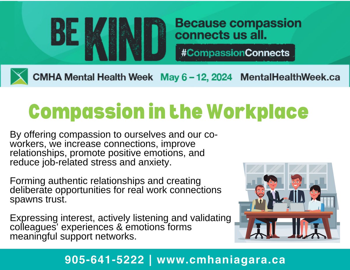 This year’s #MentalHealthWeek is all about compassion! Join the Canadian Mental Health Association (CMHA) in a conversation about how #CompassionConnects from May 6-12. Download your toolkit today at mentalhealthweek.ca