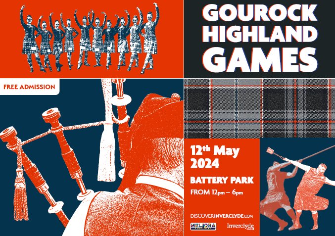 📢 The 2024 Gourock Highland Games are almost here! From 12 noon on 12 May at Battery Park, the games showcase the very best of Scottish culture and it's free entry for all the family.🚉 Fort Matilda is your nearest train station and remember your Kids for a Quid tickets! #GHG24