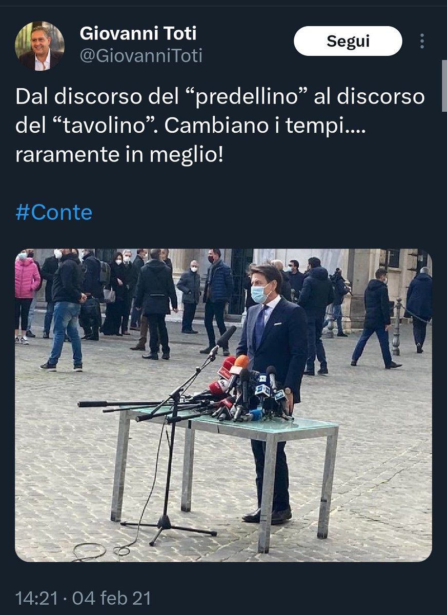 I tempi cambiano, raramente in meglio.