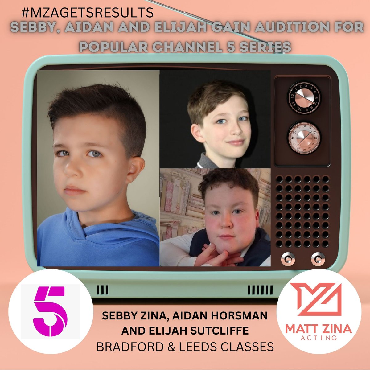 Sebby Zina, Aidan Horsman and Elijah Sutcliffe have just had the excitement of being asked to audition for a C5 TV series.
mzacting.com 

#acting #actingagency #actingaudition #actingclass #actingcoach #actingislife #actinglife #actingschool #actingskills #actingtips…