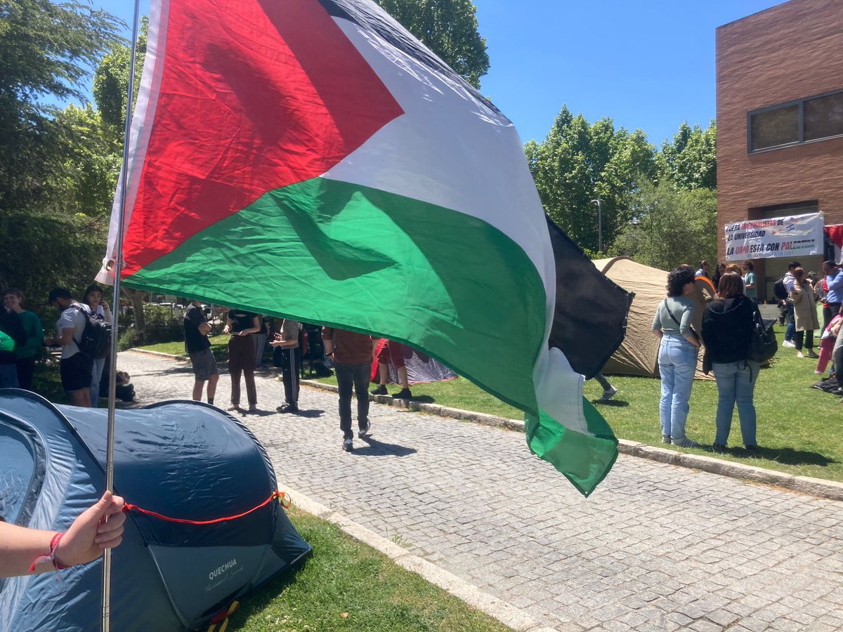 🔴Desde @elpcm manifestamos nuestro apoyo activo a la acampada por Palestina que se realiza en Ciudad Universitaria. 📣 18:00 asamblea y a las ✊19:30 concentración. #PalestinaLibre #PalestinaNoEstaSola