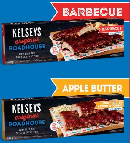 'Kelseys Original Roadhouse Ribs are hitting the shelves this month, flavoured with the brand's signature sauces. Originally crafted, Kelseys take-home ribs are fall-off-the-bone and deliciously savoury; available in Original BBQ and Apple Butter BBQ, unique to Kelseys.'