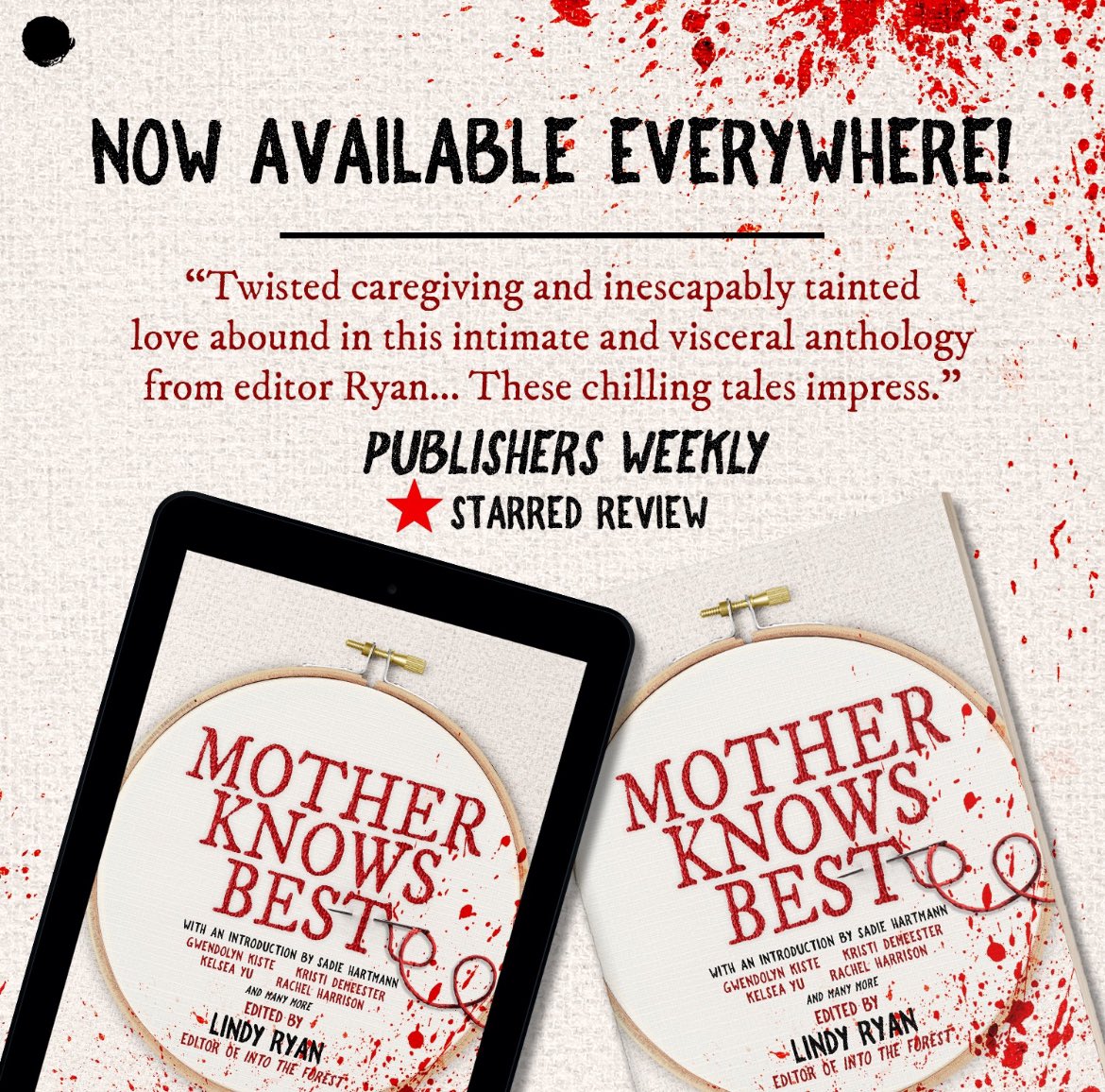MOTHER KNOWS BEST is out ✨TODAY✨ Featuring an incredible TOC of women in horror, we celebrate(?) and honor(?!) mothers. And mother wounds. Included is my story, “Oh, What a Tangled Web”, and I am particularly proud of my body horror mama trauma!